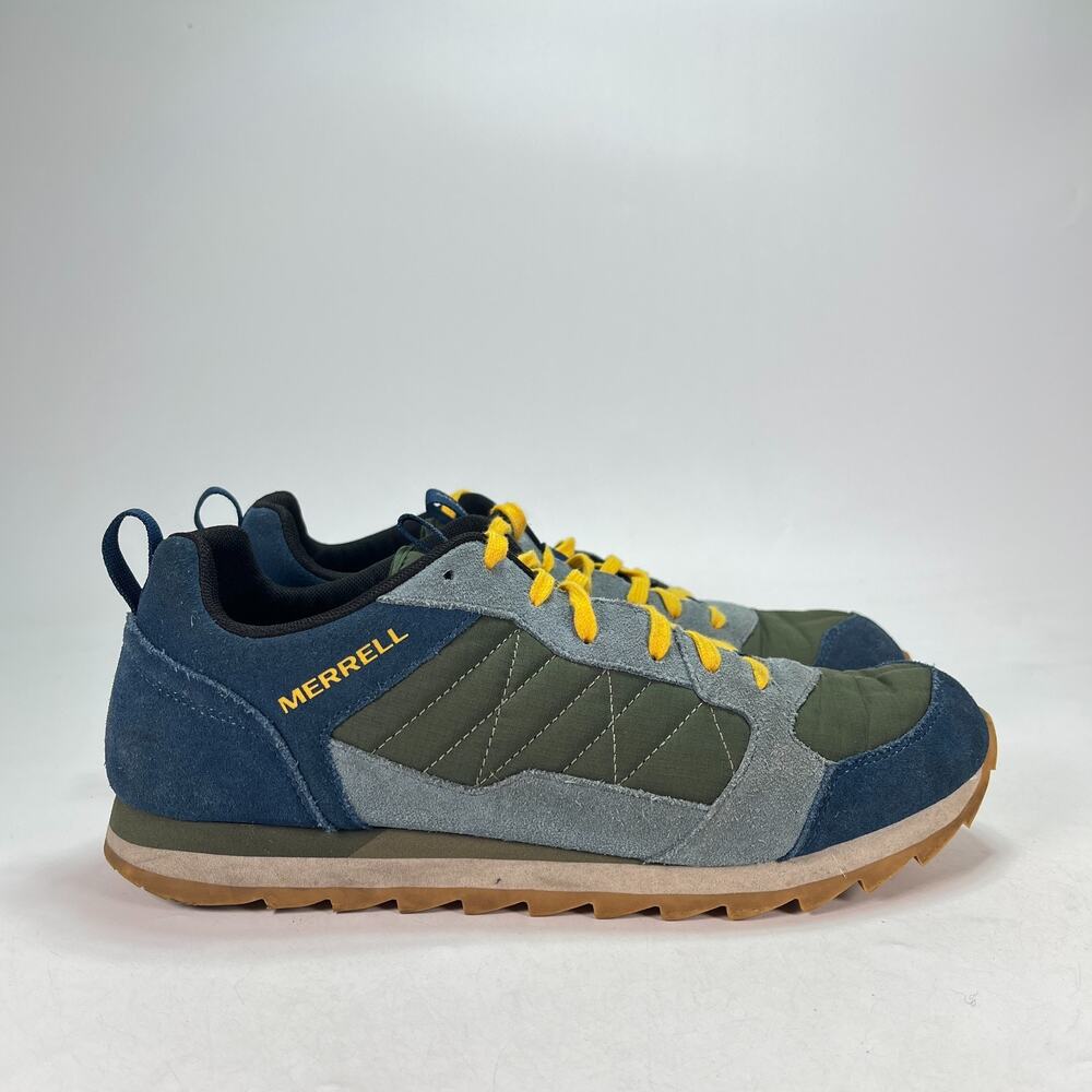 Merrell Alpine Navy Green Yellow Low Top Trail Retro Shoes J002491 Men's Size 11